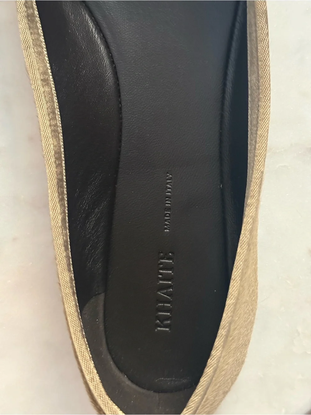 KHAITE Charlotte Ballerina Flats in Barley Haircalf (never worn)